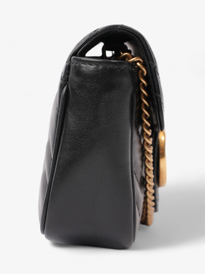 Gucci GG Marmont Black Matelasse Leather Super Mini