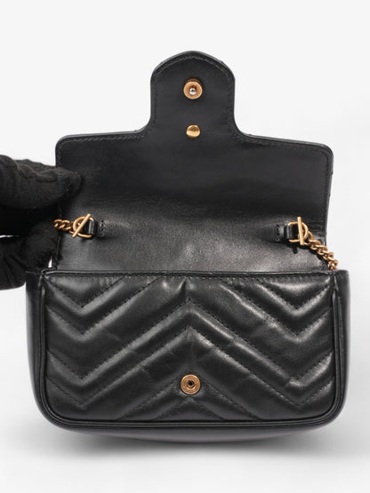 Gucci GG Marmont Black Matelasse Leather Super Mini
