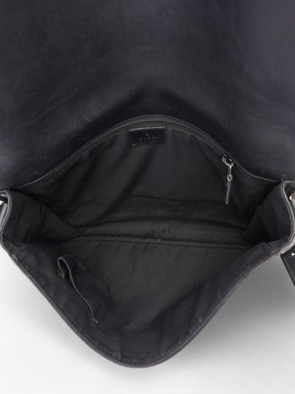 Gucci Flap Messenger Black Leather