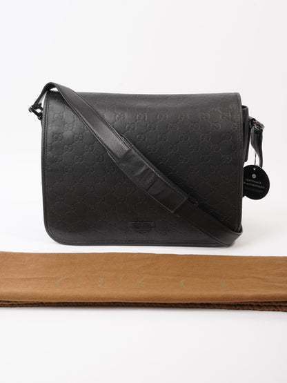 Gucci Flap Messenger Black Leather