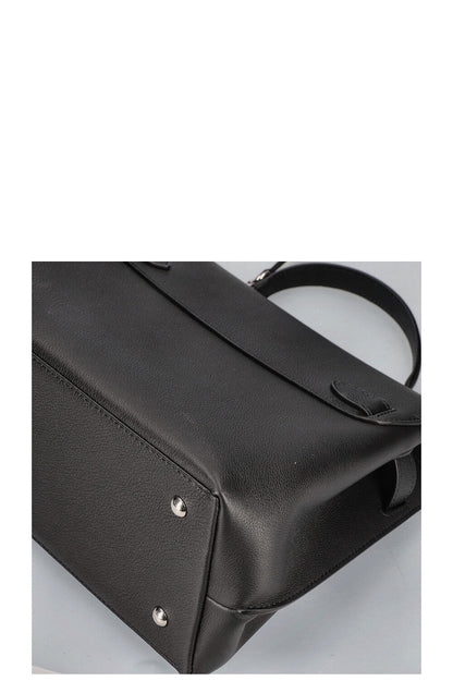 LOUIS VUITTON Lock Me Ever MM Handbag Black Leather