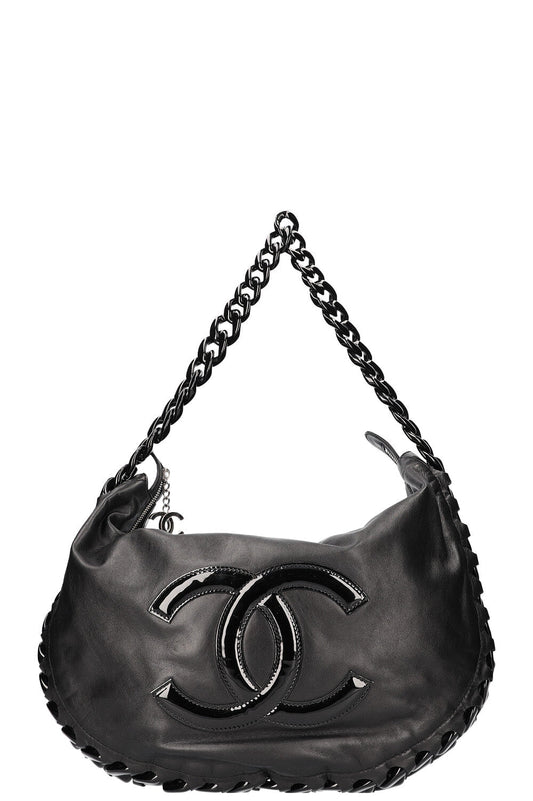 CHANEL Chain Hobo Bag Black