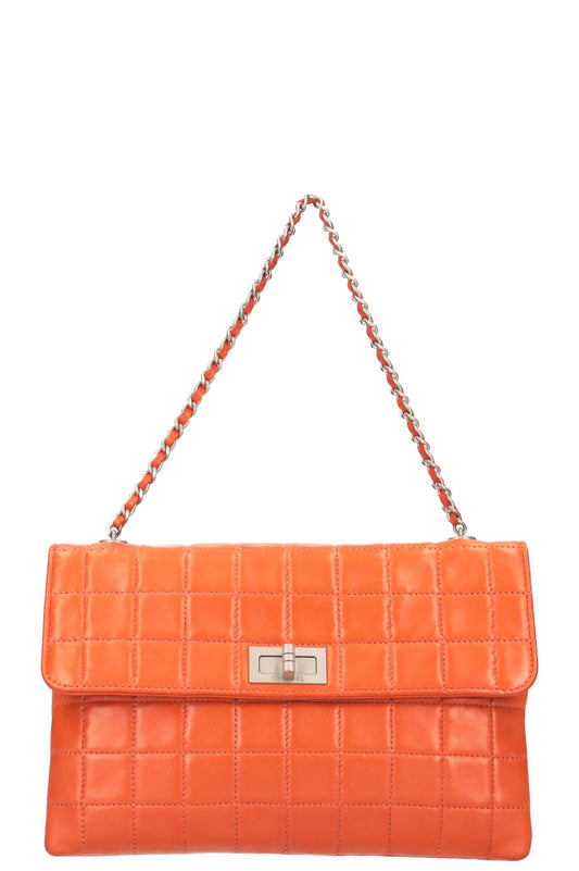 CHANEL Chocolate Bar 2.55 Turnlock Bag Orange