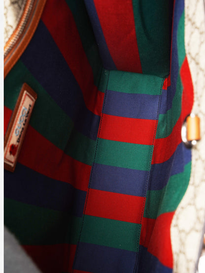 Gucci Interlocking G Web Tote Lunar New Year Limited Edition GG Supreme / Blue / Brown Coated Canvas