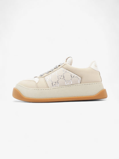 Gucci Screener GG Supreme / Beige / Silver Canvas EU 38 UK 5