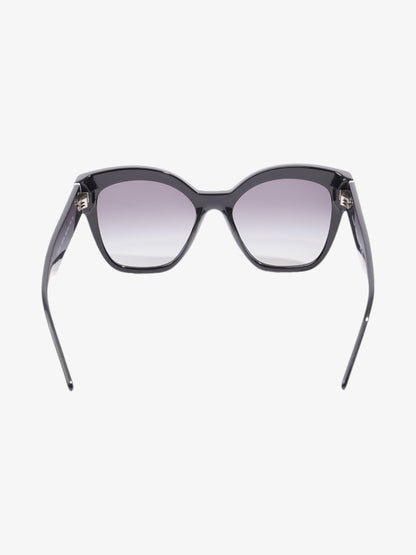 Prada Rectangular Framed Sunglasses Black / Silver Acetate 140mm
