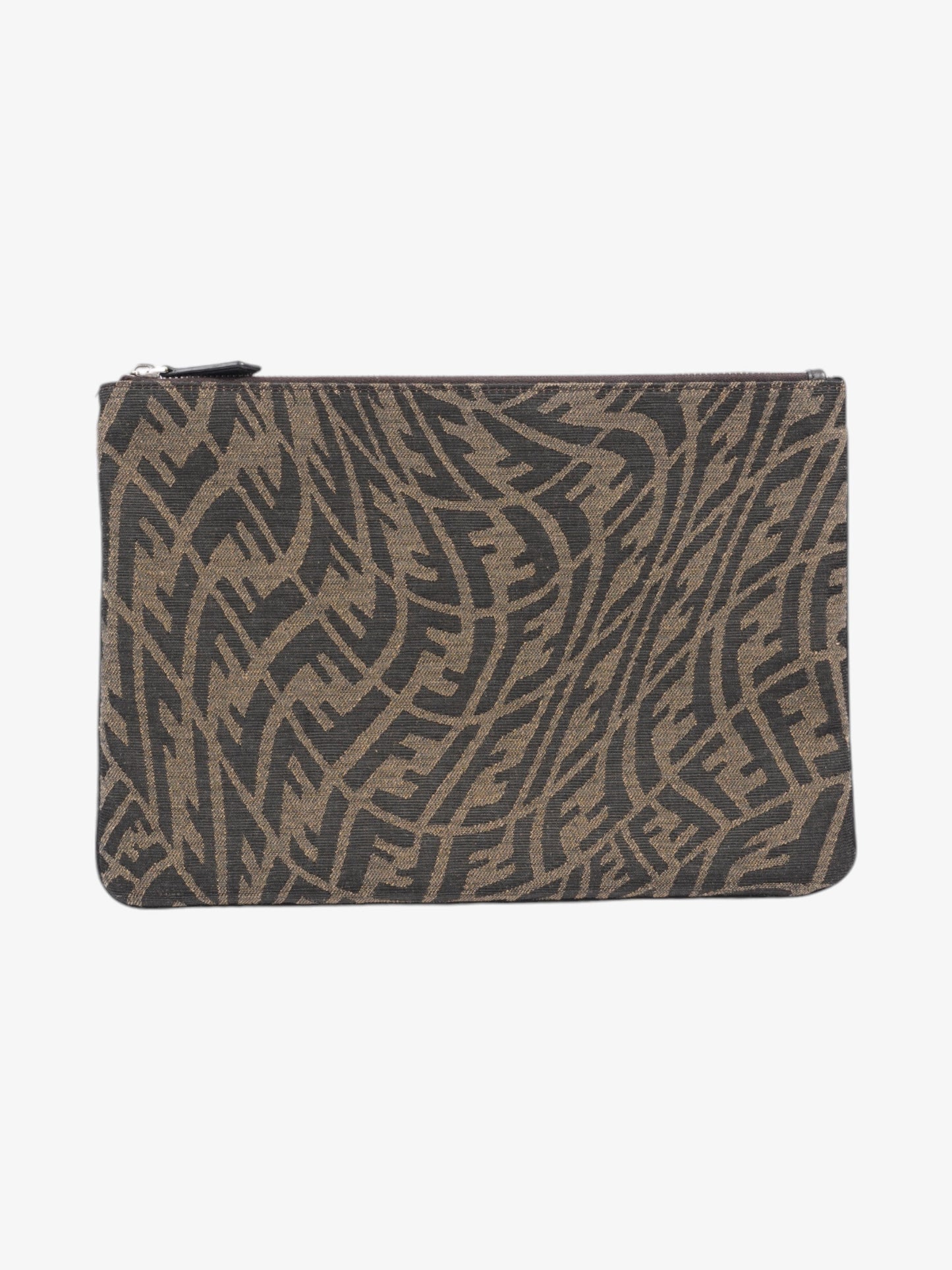 Fendi FF Vertigo Pouch Black / Tobacco Canvas