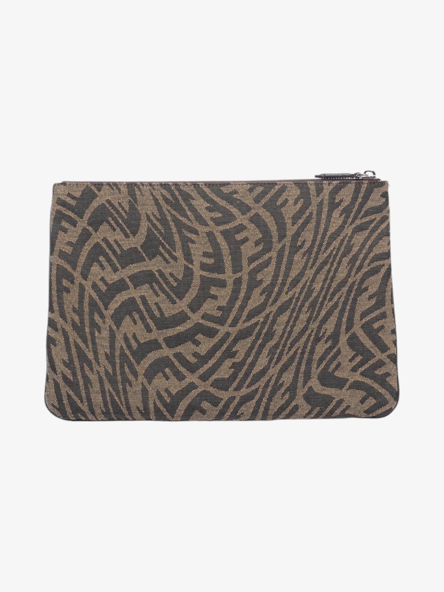 Fendi FF Vertigo Pouch Black / Tobacco Canvas