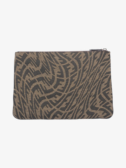 Fendi FF Vertigo Pouch Black / Tobacco Canvas