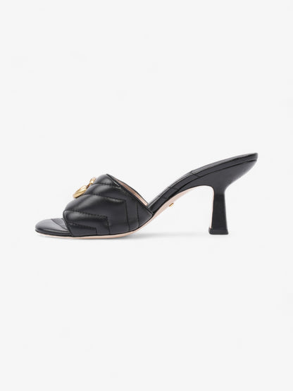 Gucci GG Marmont Mules 75mm Black / Gold Matelasse Leather EU 38 UK 5