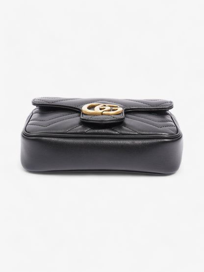 Gucci GG Marmont Black Matelasse Leather Super Mini