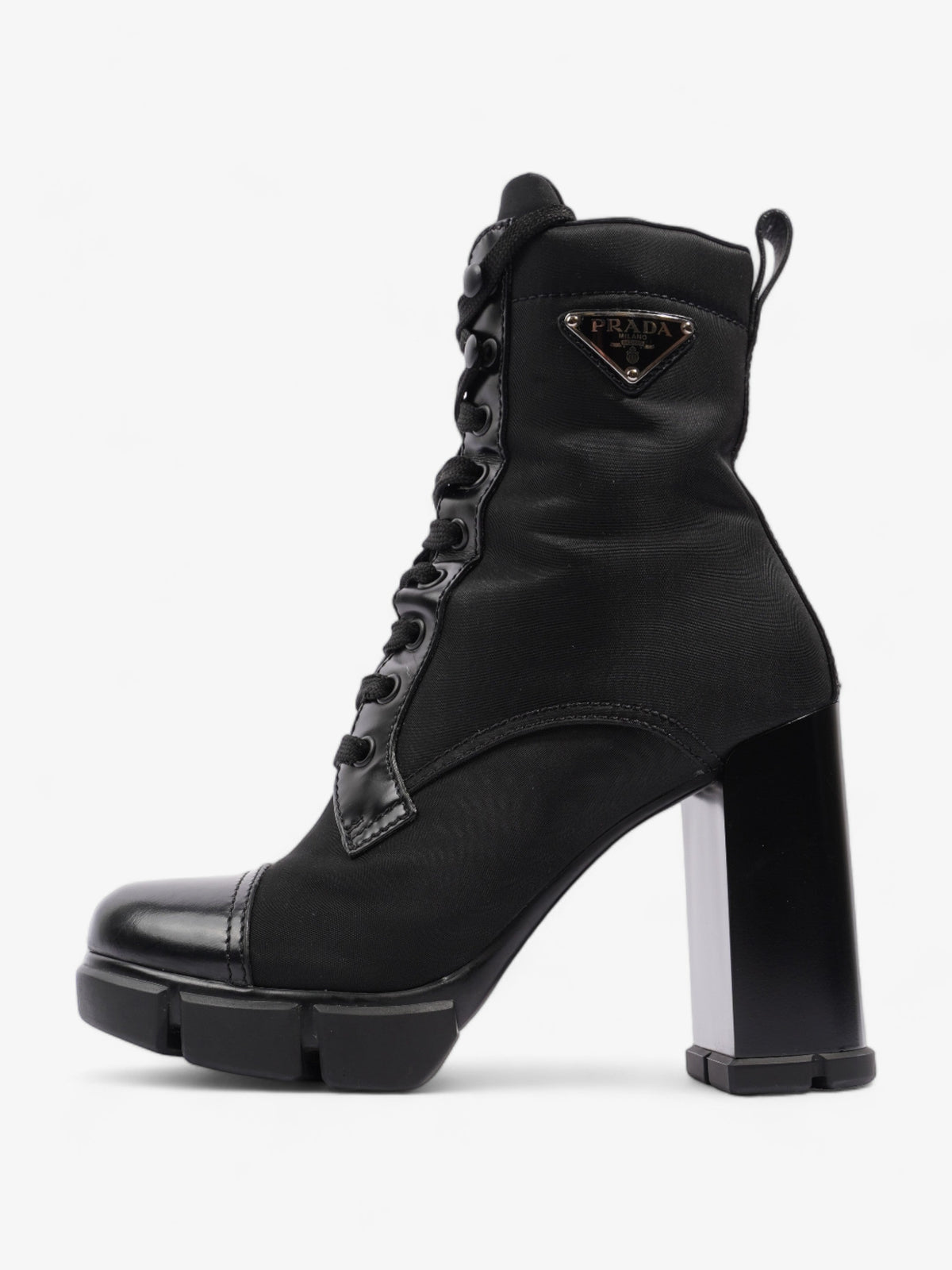 Prada Triangle Logo Boot 100 Black Re Nylon EU 37 UK 4