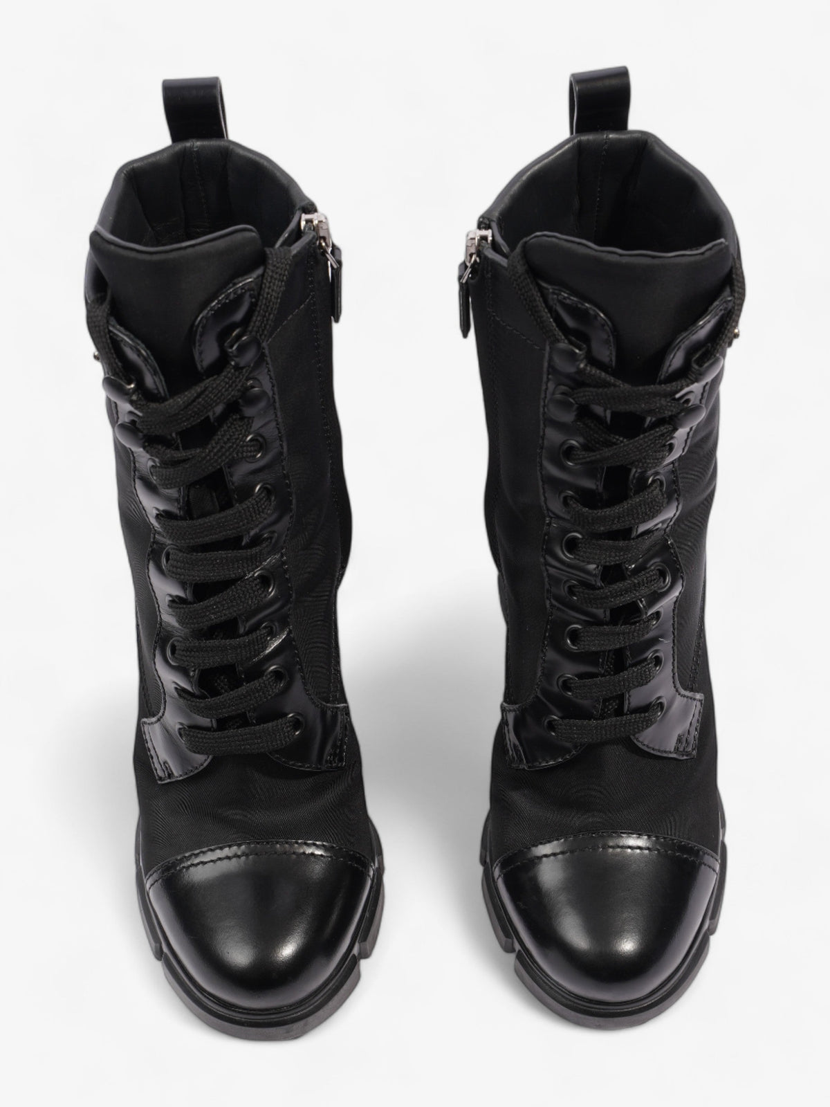 Prada Triangle Logo Boot 100 Black Re Nylon EU 37 UK 4