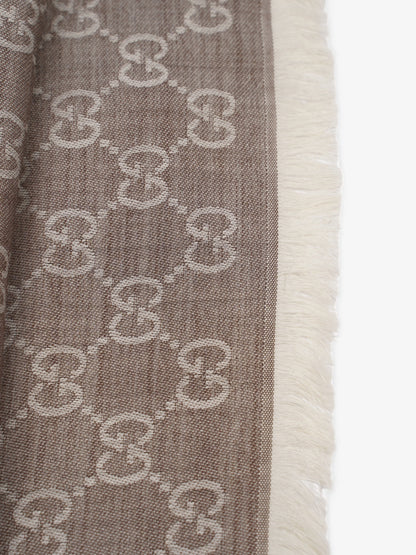 Gucci Beige Gucci scarf Grey GG Supreme Wool