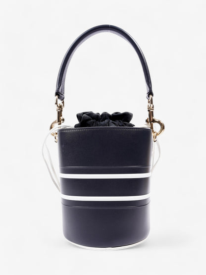 Christian Dior Vibe Bucket Bag Navy / White Calfskin Leather Small