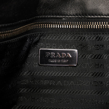 Black Prada Tessuto Gaufre Tote Bag