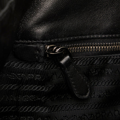 Black Prada Tessuto Gaufre Tote Bag