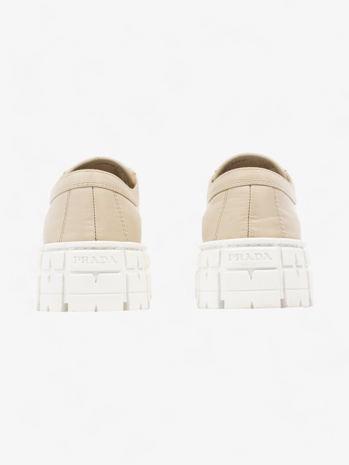 Prada Double Wheel Re-Nylon Sneakers Beige  / White Re Nylon EU 36 UK 3