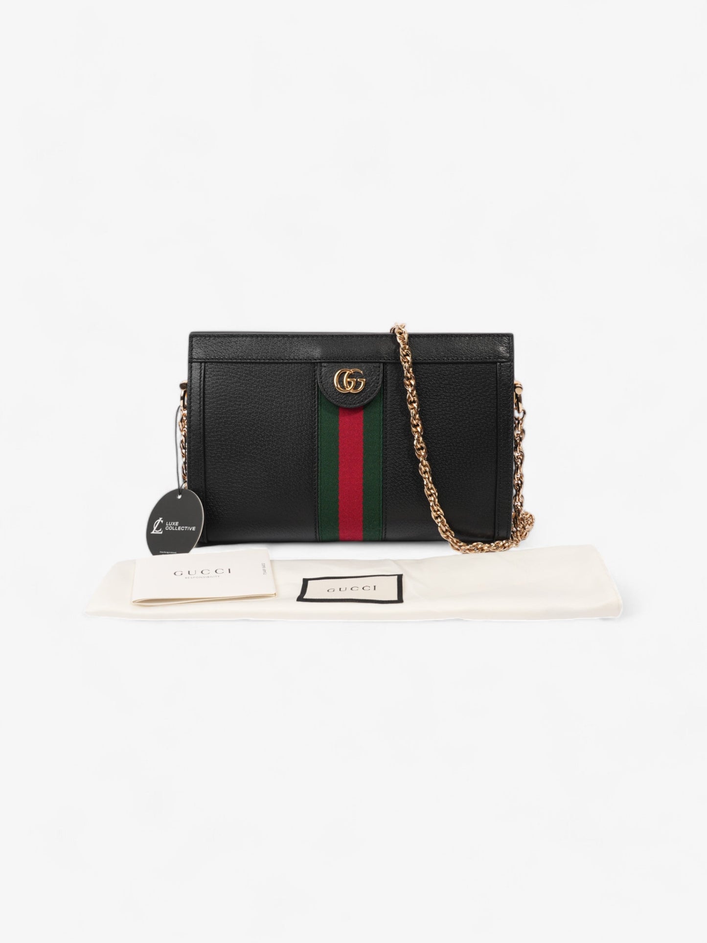Gucci Ophidia GG Black / Red / Green Leather Small