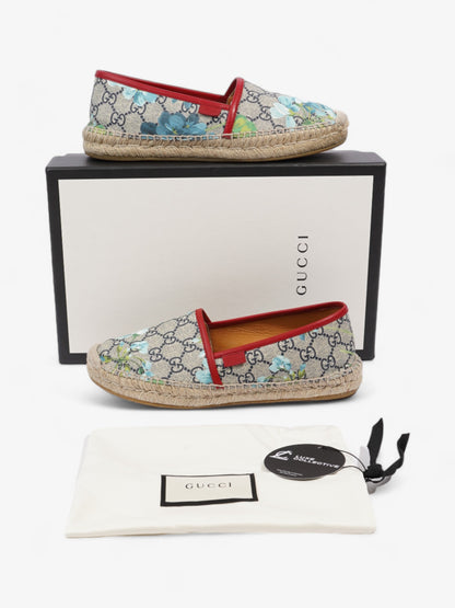 Gucci GG Blooms Espadrilles GG Supreme / Bloom / Hibiscus Red Coated Canvas EU 37 UK 4