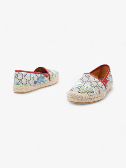 Gucci GG Blooms Espadrilles GG Supreme / Bloom / Hibiscus Red Coated Canvas EU 37 UK 4