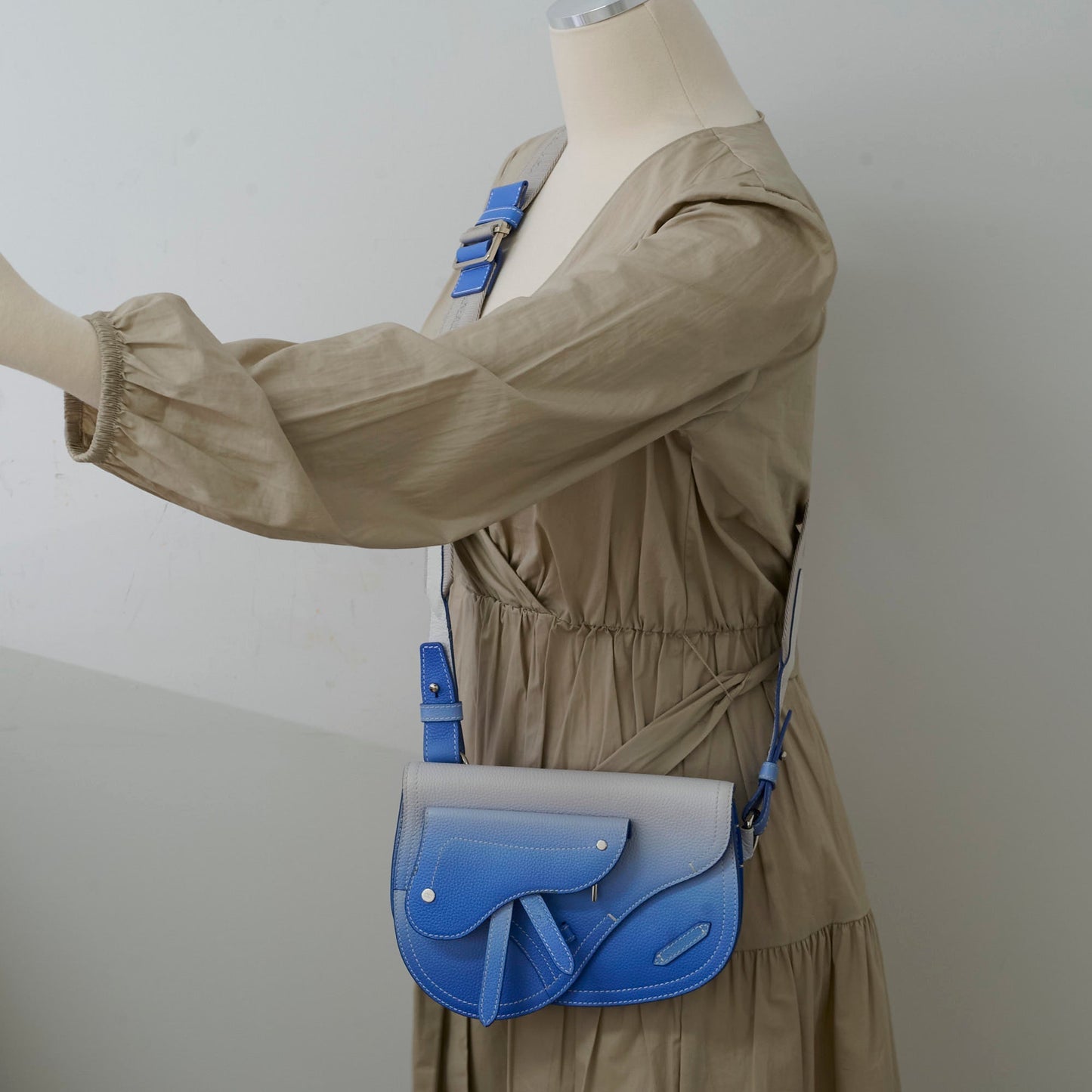 Christian Dior x Kaws Saddle Pouch Blue Ombre