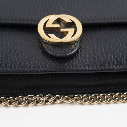 Gucci Black Logo Wallet On Chain WOC