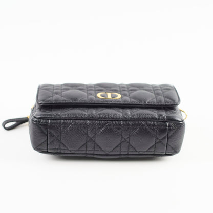 Christian Dior Caro Pouch With Chain & Strap Black
