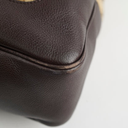 Gucci GG Canvas Bamboo Shoulder Bag Brown