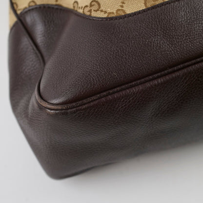 Gucci GG Canvas Bamboo Shoulder Bag Brown