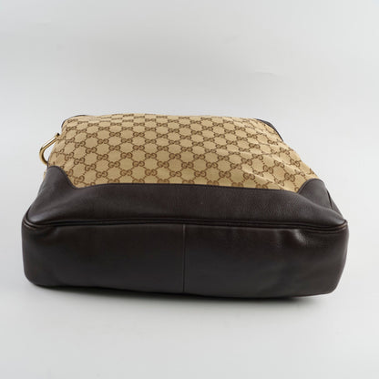 Gucci GG Canvas Bamboo Shoulder Bag Brown