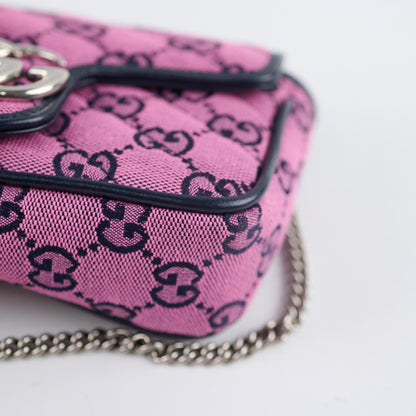 Gucci Supermini Canvas Marmont Pink