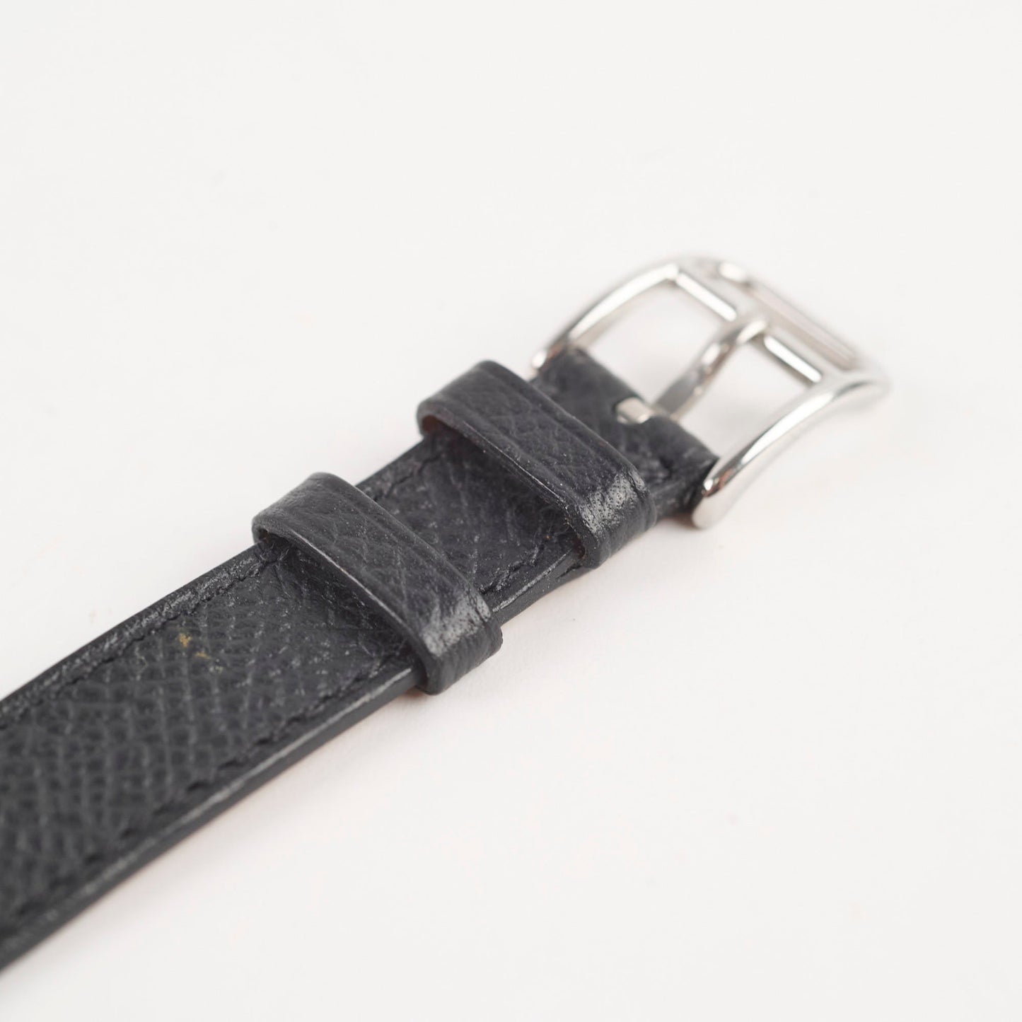 Hermes Kelly Watch Bracelet Black/Silver Espom