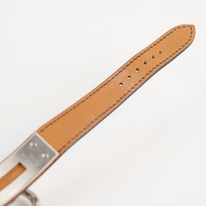 Hermes Kelly Watch Bracelet Black/Silver Espom