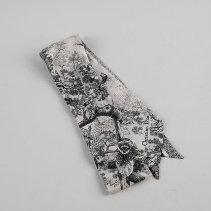 Dior Twilly Toile de Jouy Sauvage Mitzah Scarf Grey