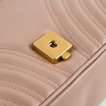 Gucci Marmont Small Shoulder Bag Beige / Dusty Pink