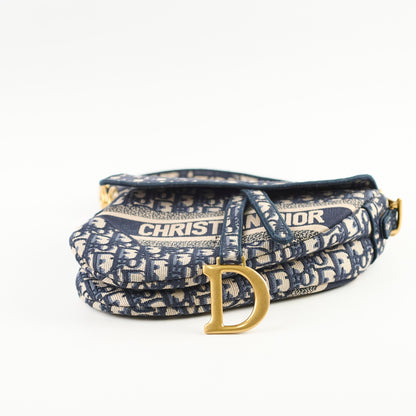 Christian Dior Oblique Saddle Bag Navy