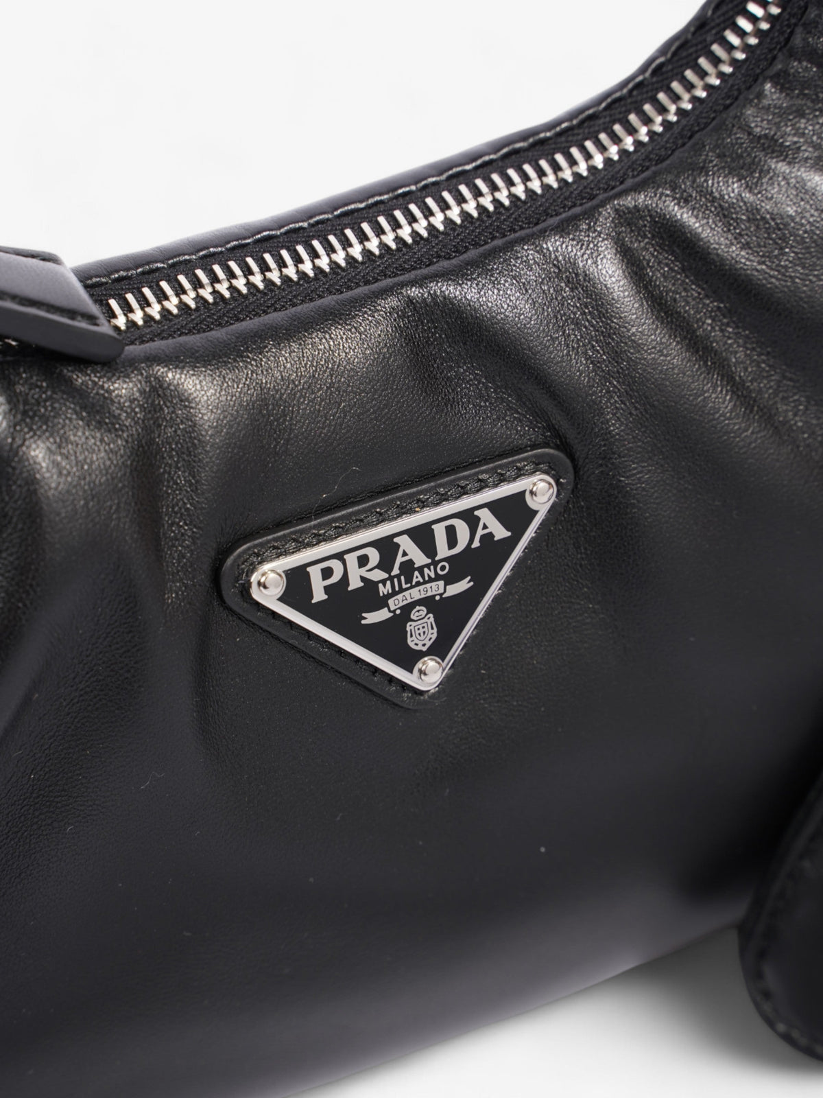 Prada Soft Padded Shoulder Bag Black Nappa Leather