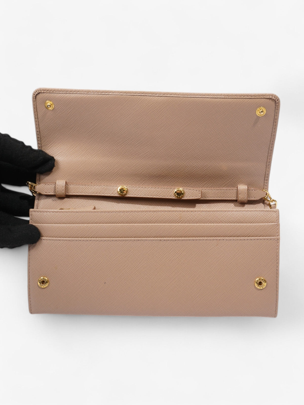 Prada Cameo Wallet on Chain Rose Beige  Saffiano Leather
