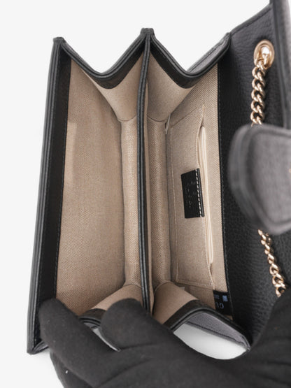 Gucci Interlocking G Flap Black Leather Small