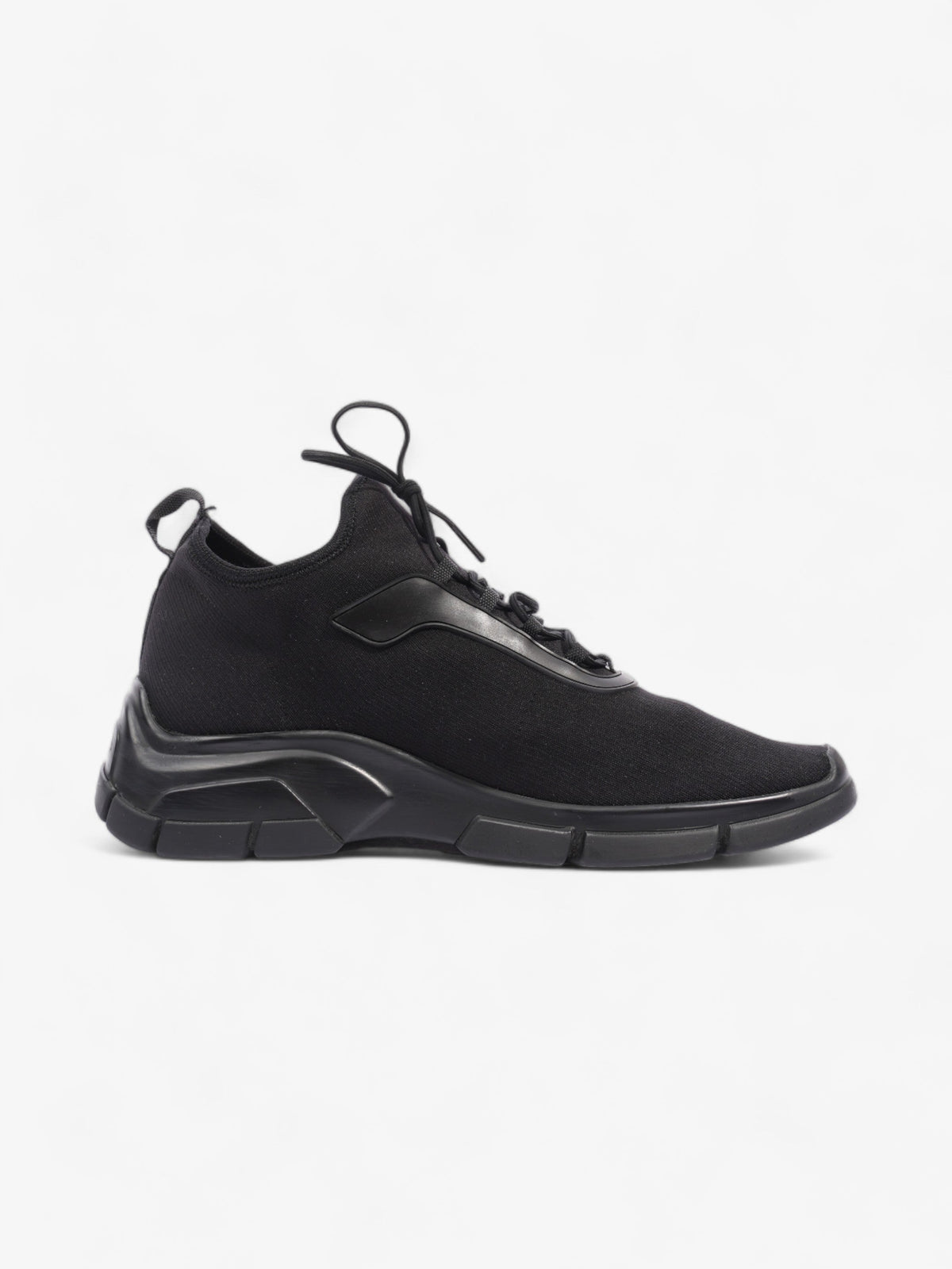Prada Logo Running Sneakers Black Knit EU 40 UK 6