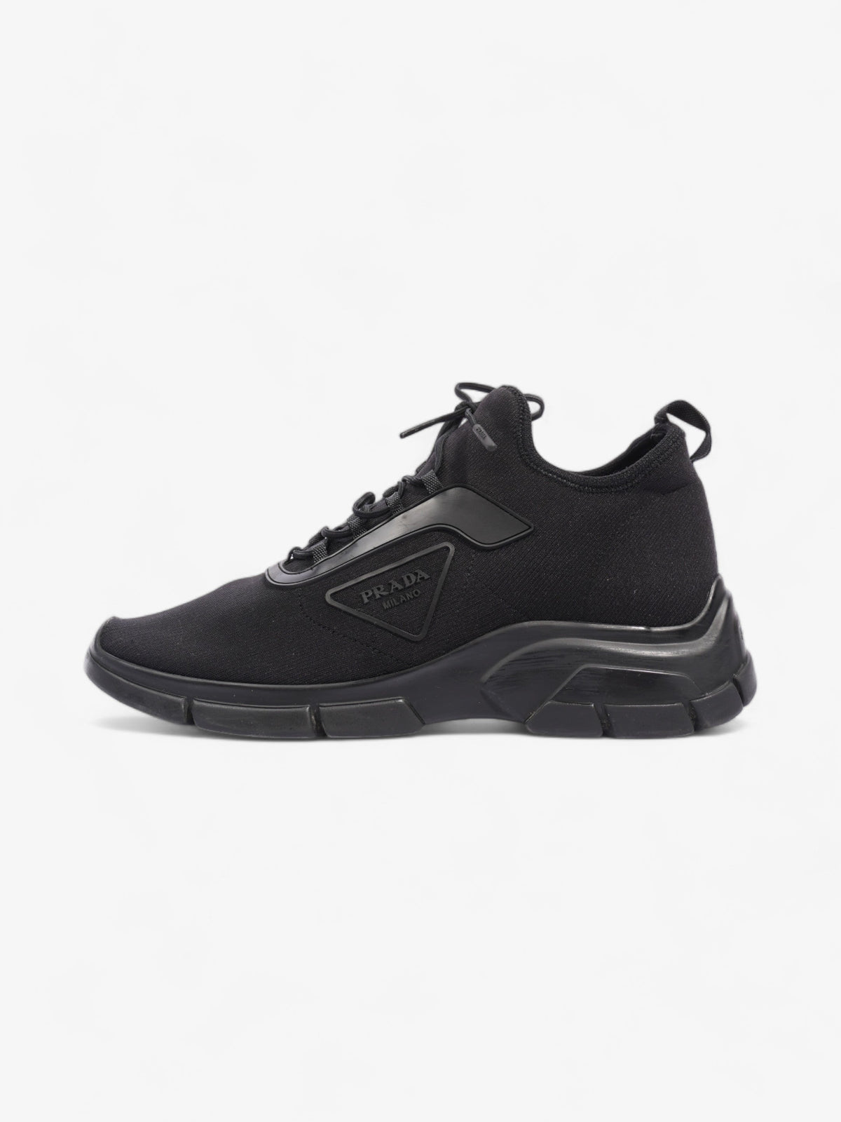 Prada Logo Running Sneakers Black Knit EU 40 UK 6