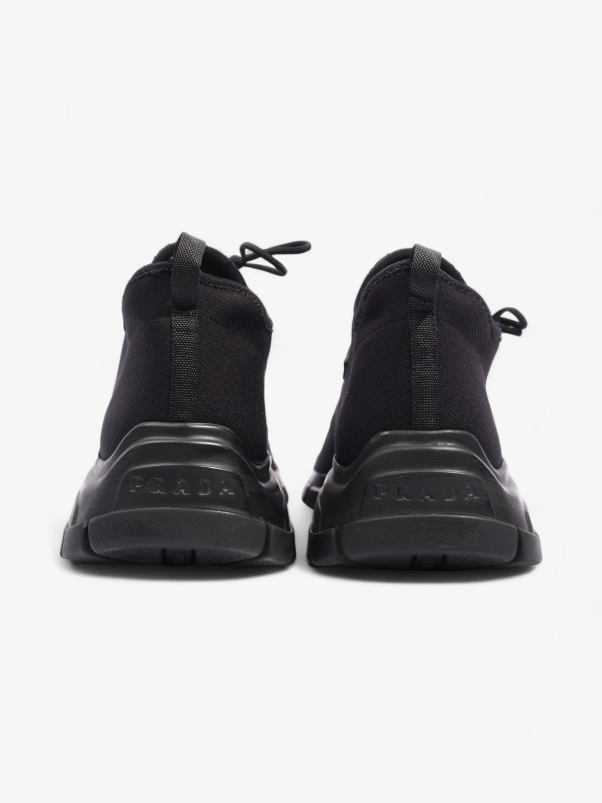 Prada Logo Running Sneakers Black Knit EU 40 UK 6
