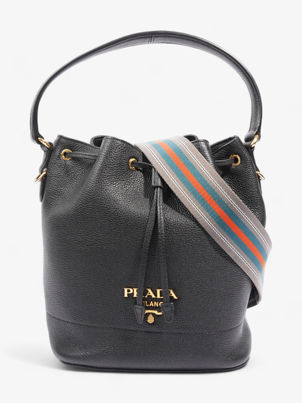 Prada Small Drawstring Black Leather