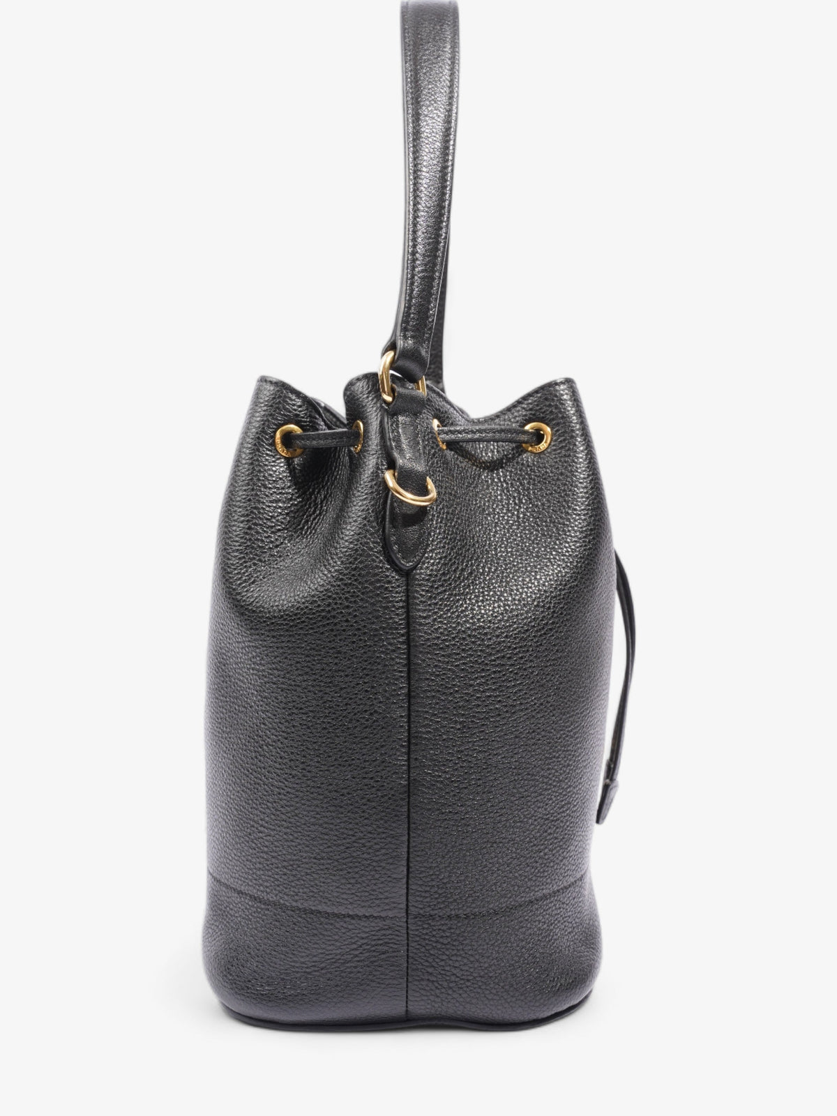 Prada Small Drawstring Black Leather
