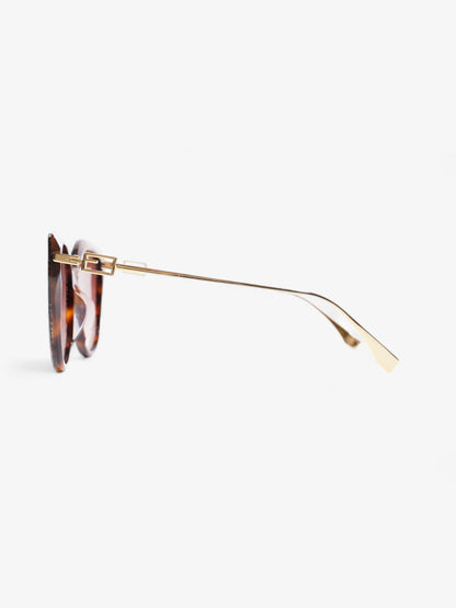 Fendi FF Cat Eye Sunglasses Havana Brown / Pink gradient Lens Acetate 140mm