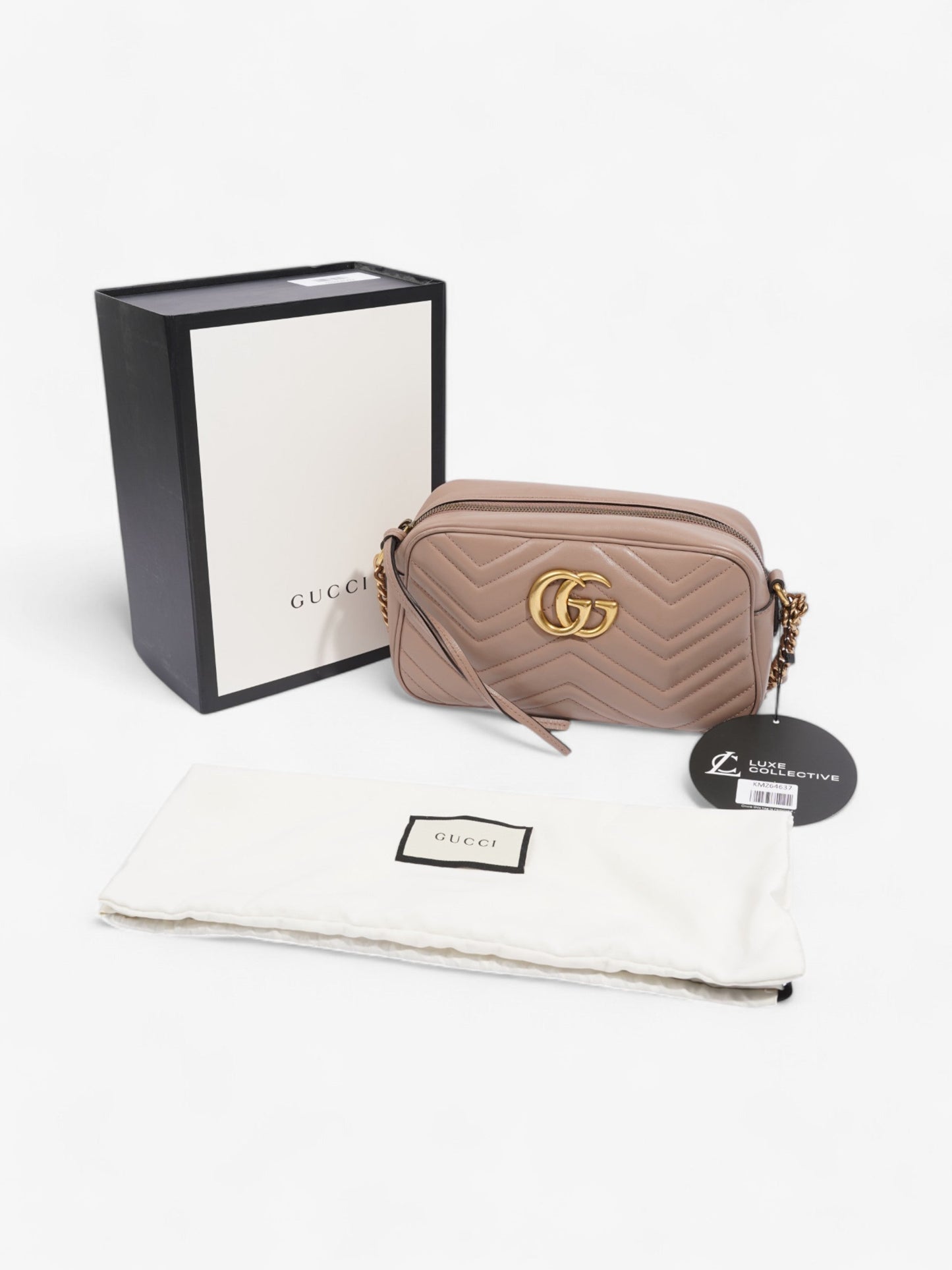 Gucci GG Marmont Rose Beige  Matelasse Leather Small