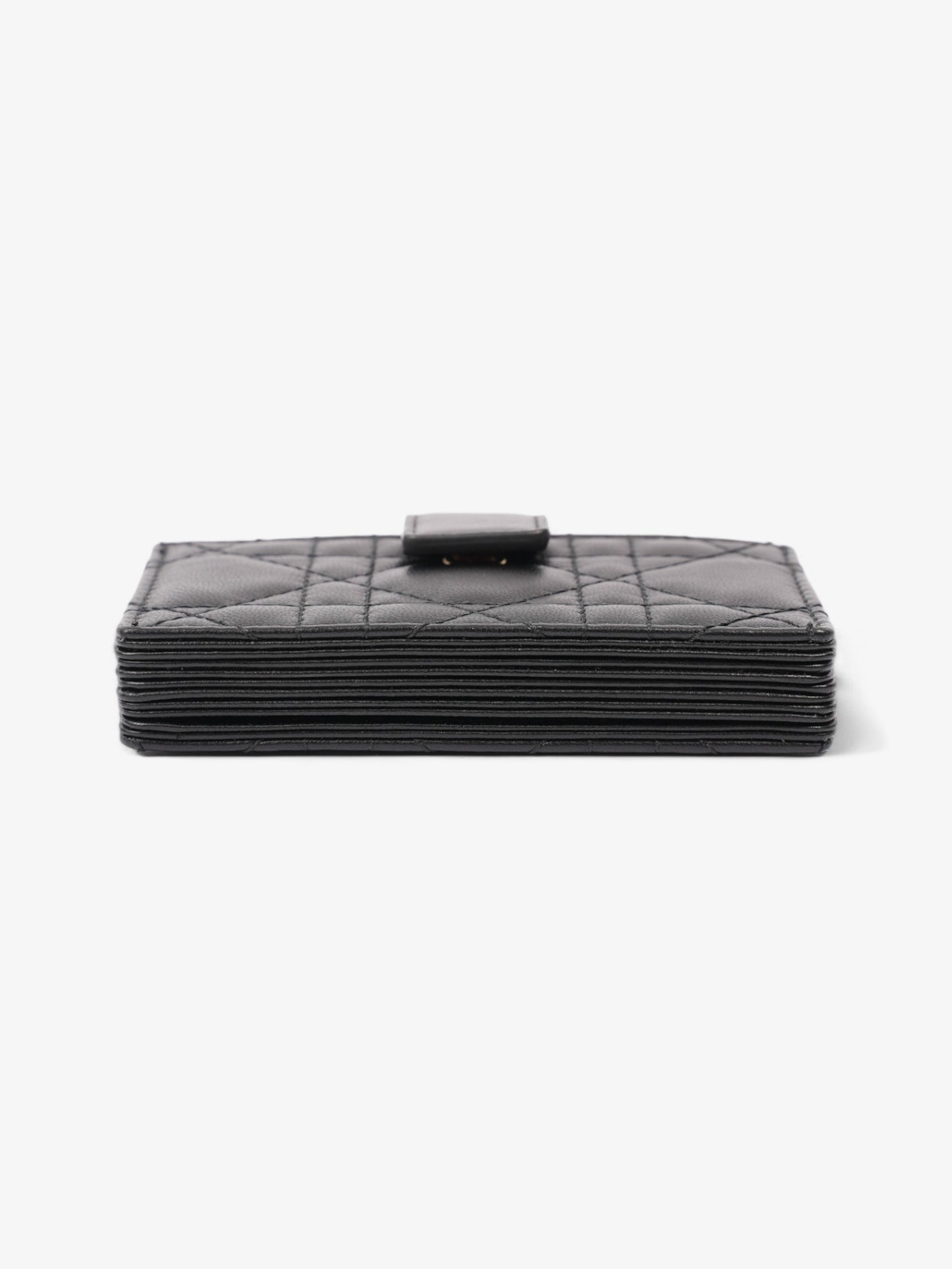 Christian Dior Lady Dior Jasmine Card Holder Black Lambskin Leather