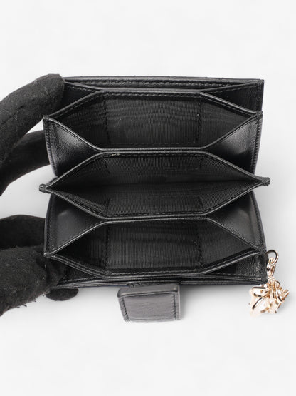 Christian Dior Lady Dior Jasmine Card Holder Black Lambskin Leather
