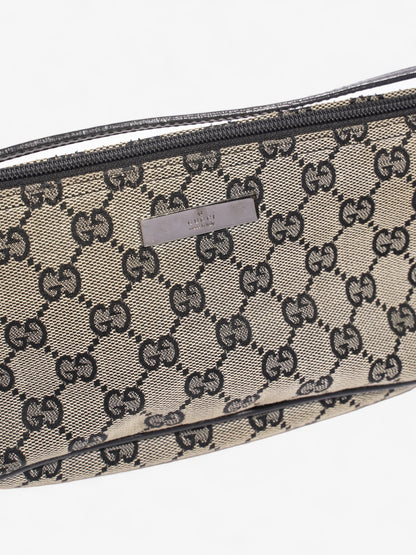 Gucci Boat Pochette GG Supreme / Black Coated Canvas
